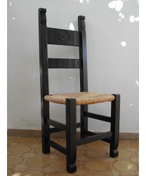 Sedia andito spagliera dritta intagliato