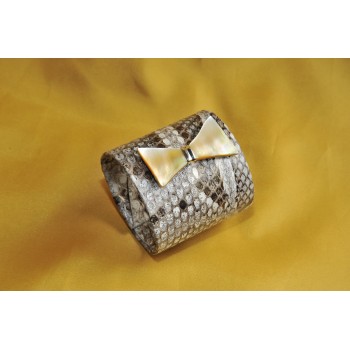 Bracciale pitone e madreperla